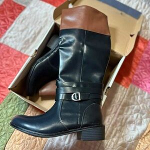 SJB Douglas Black & Cognac Riding Boots | Size 8M | NWT